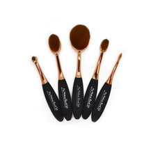  5 Piece Rose Gold Oval Brush Set