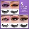 5/20 Pairs/Box 3D Faux Mink Eyelashes