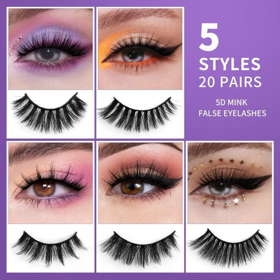5/20 Pairs/Box 3D Faux Mink Eyelashes