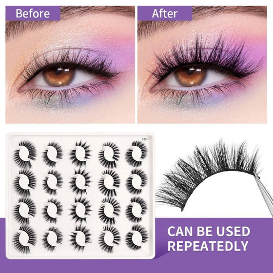 5/20 Pairs/Box 3D Faux Mink Eyelashes