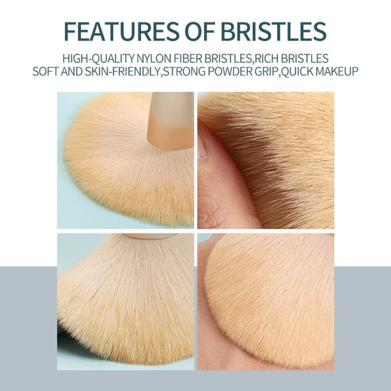 10 Pcs Makeup Brushes With Soft Nylon Bristles