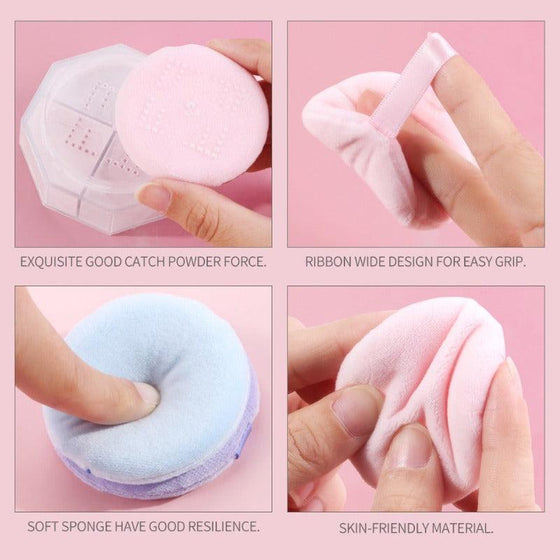 Professional 6 Pcs Colorful Round Shape Facial Makeup Sponge