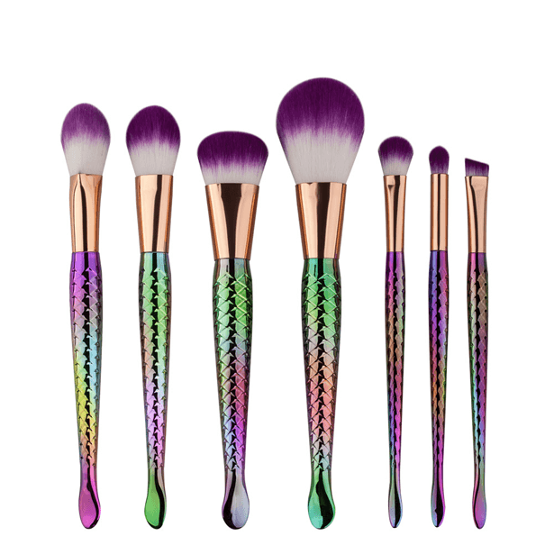 Rainbow Mermaid Brush Set – Flawless Makeup Tools