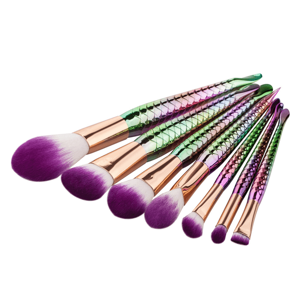 Rainbow Mermaid Brush Set – Flawless Makeup Tools