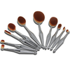 10 Piece Metallic Silver Oval Brush Set ,  - My Make-Up Brush Set, My Make-Up Brush Set
 - 2