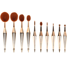  10 Piece Metallic Gold Oval Brush Set