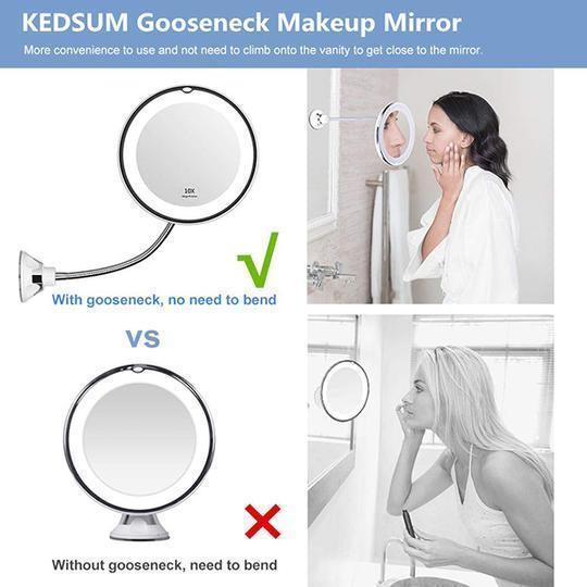 10x Magnifying LED Lighted Makeup Mirror