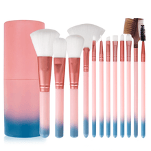  12 Piece Pink Ombre Makeup Brush Set