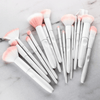 17 Piece Matte White & Pink Brush Set