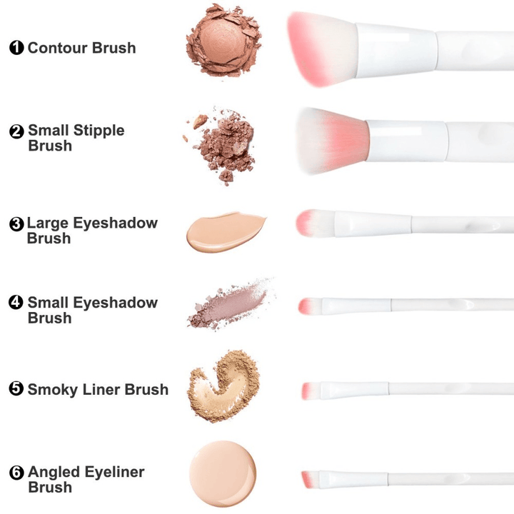 17 Piece Matte White And Pink Brush Set – Makeup Tools