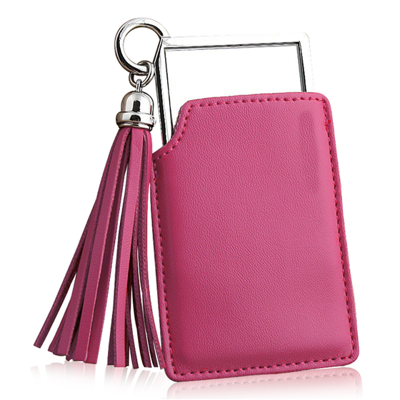 Portable Pink Pocket Mirror ,  - My Make-Up Brush Set, My Make-Up Brush Set
 - 1