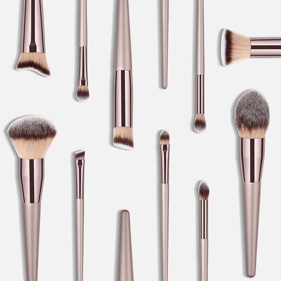 10 Piece Pop Champagne Brush Set