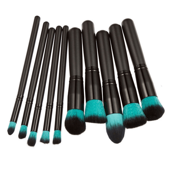 10 Piece Retro Black Brush Set