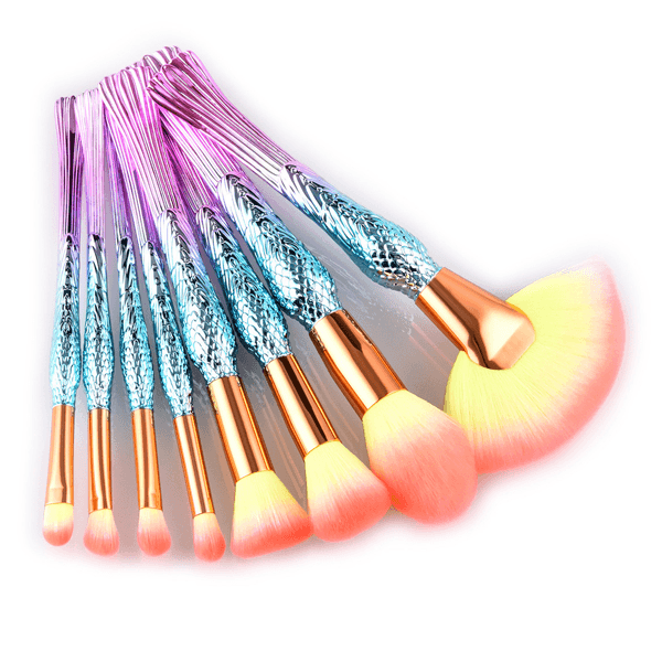 8 Piece Ultimate Mermaid Brush Set - Elevate Your Makeup Game